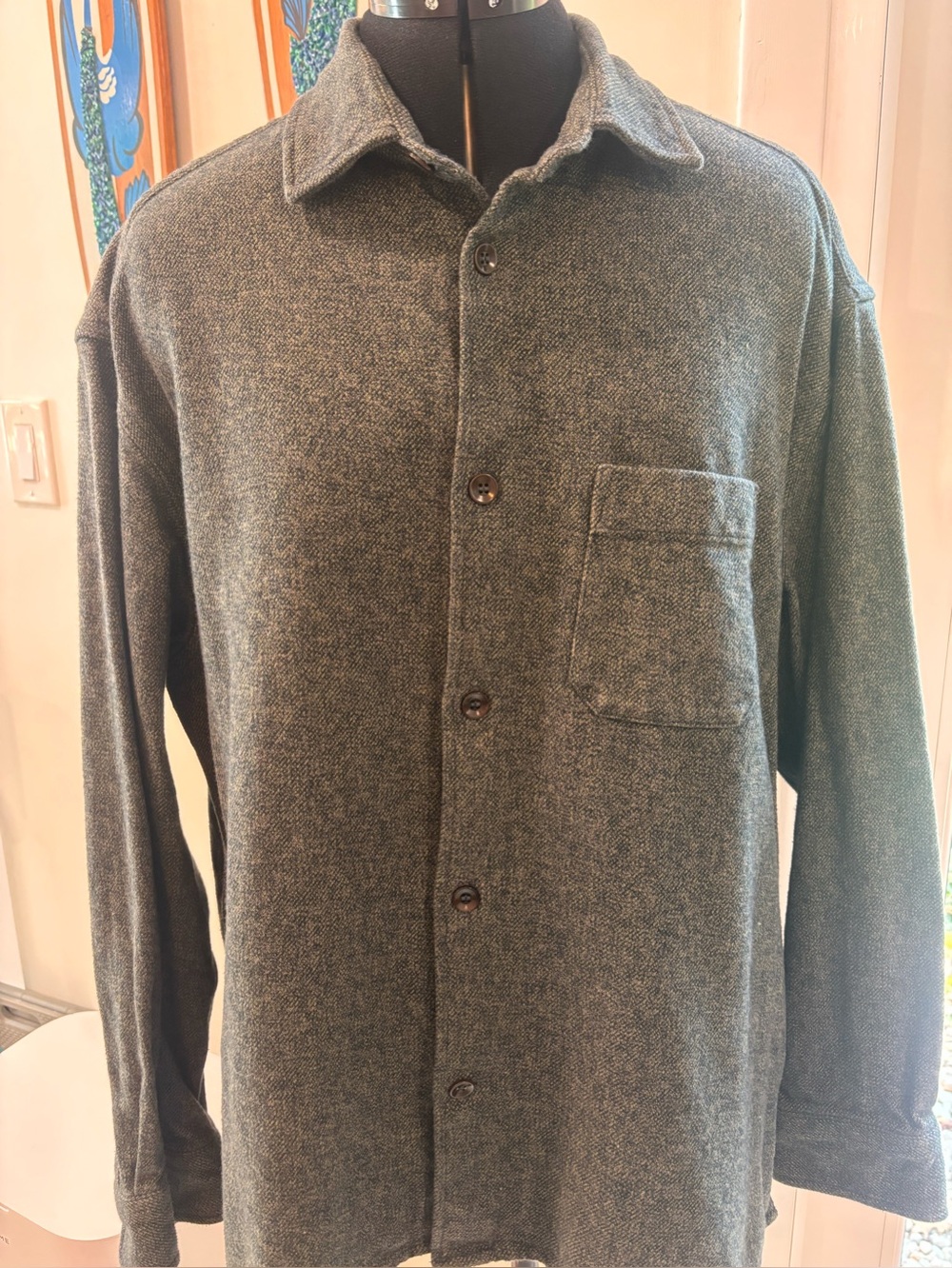 Banana Republic heavyweight overshirt / shacket green gray